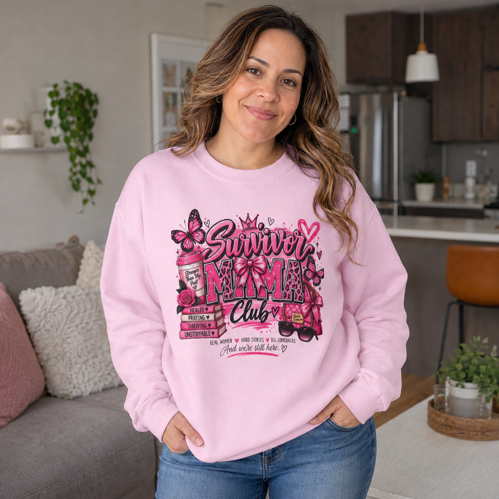 Survivor Mama Club Cozy Crewneck Sweatshirt