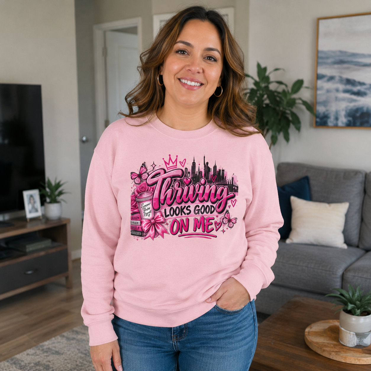 Thriving Looks Good On Me Crewneck Sweatshirt