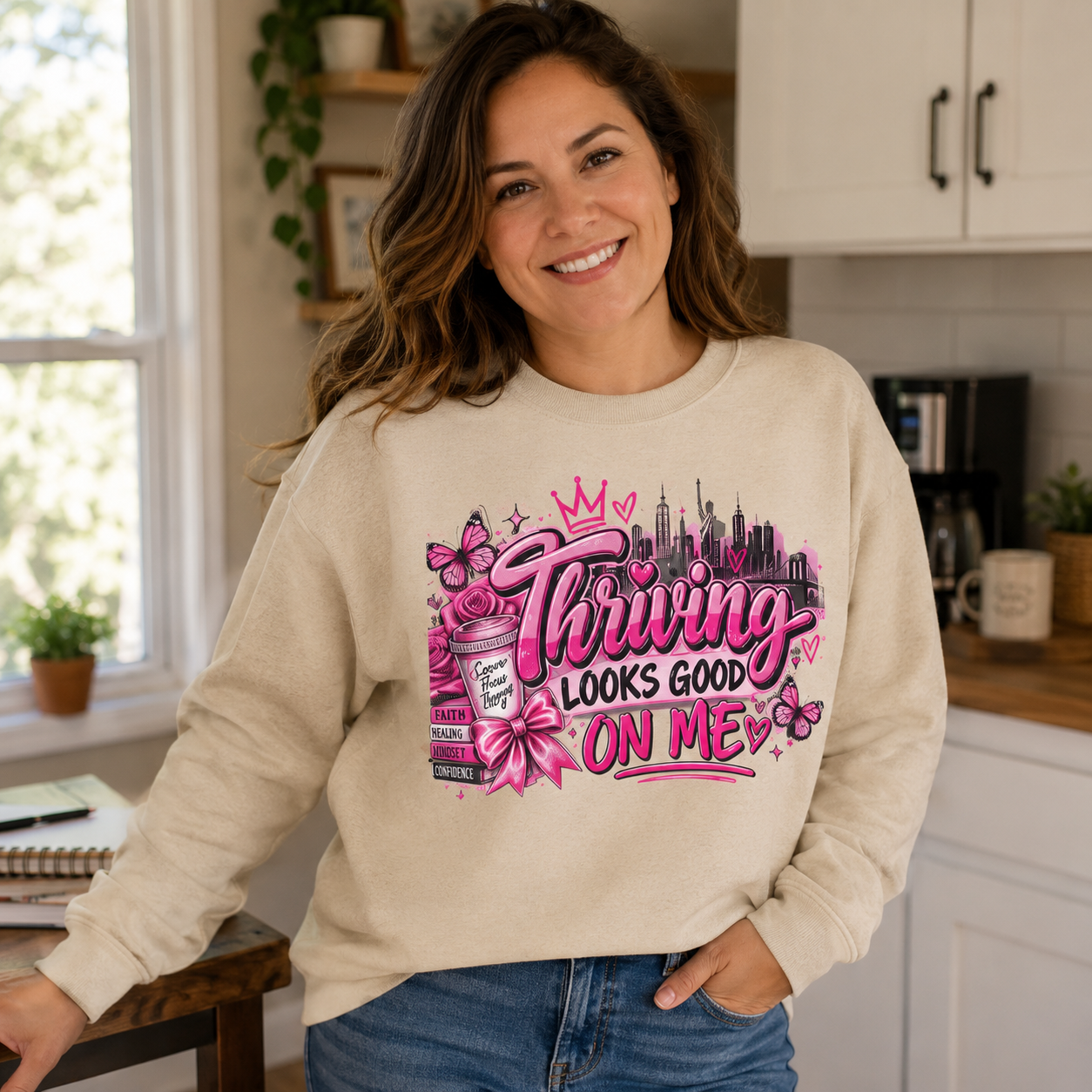 Thriving Looks Good On Me Crewneck Sweatshirt