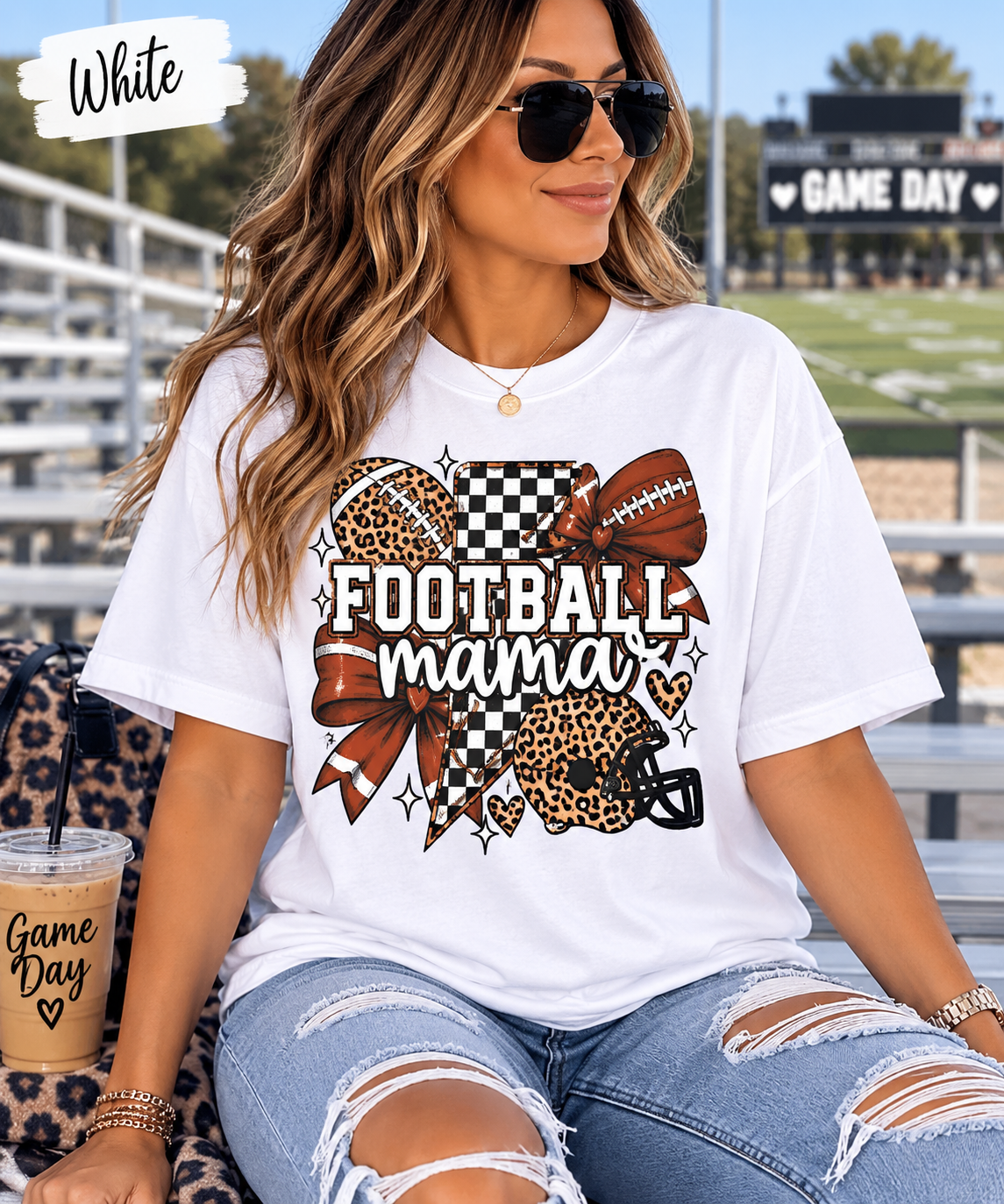 Leopard Football Mama Game Day Tee