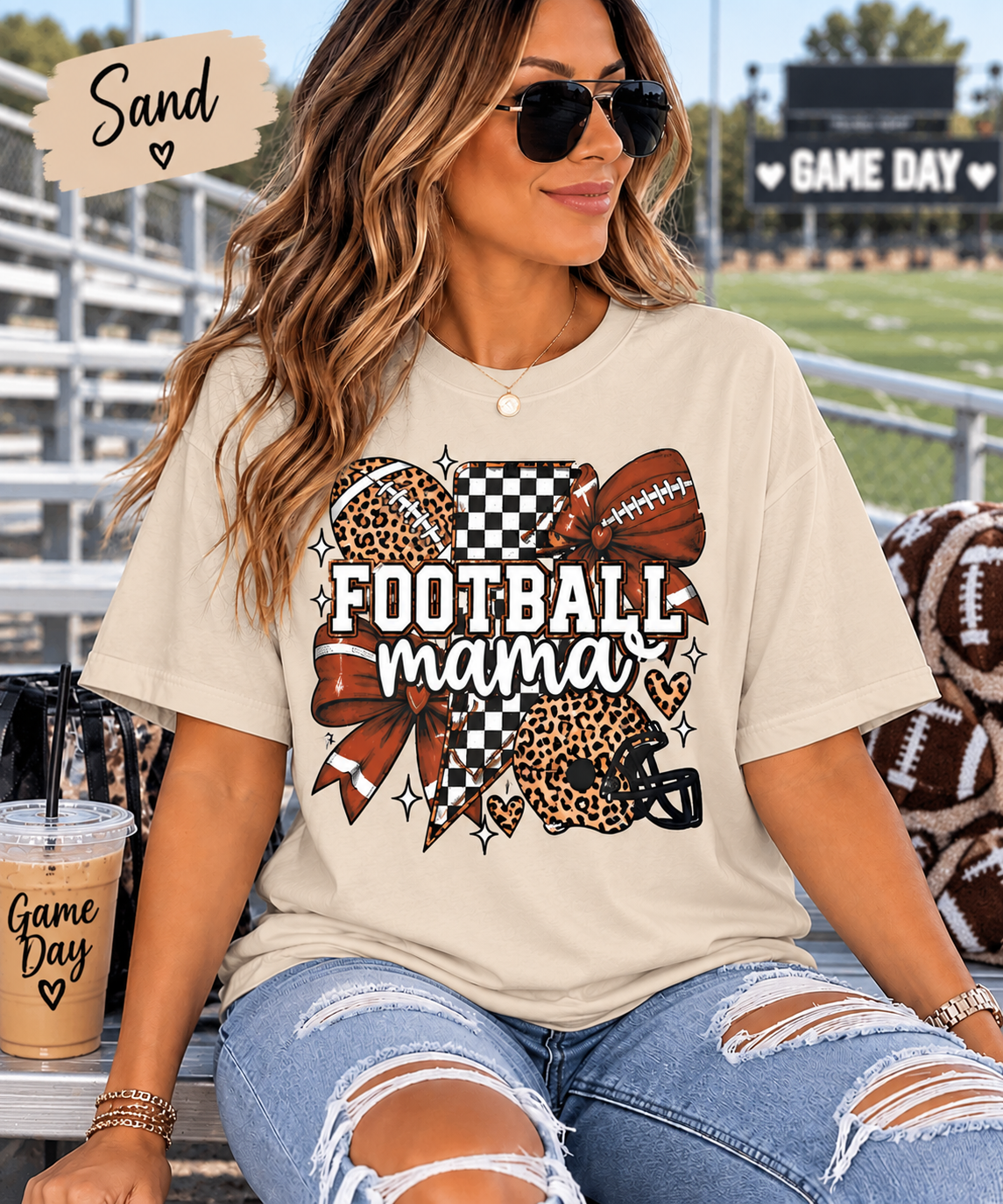 Leopard Football Mama Game Day Tee