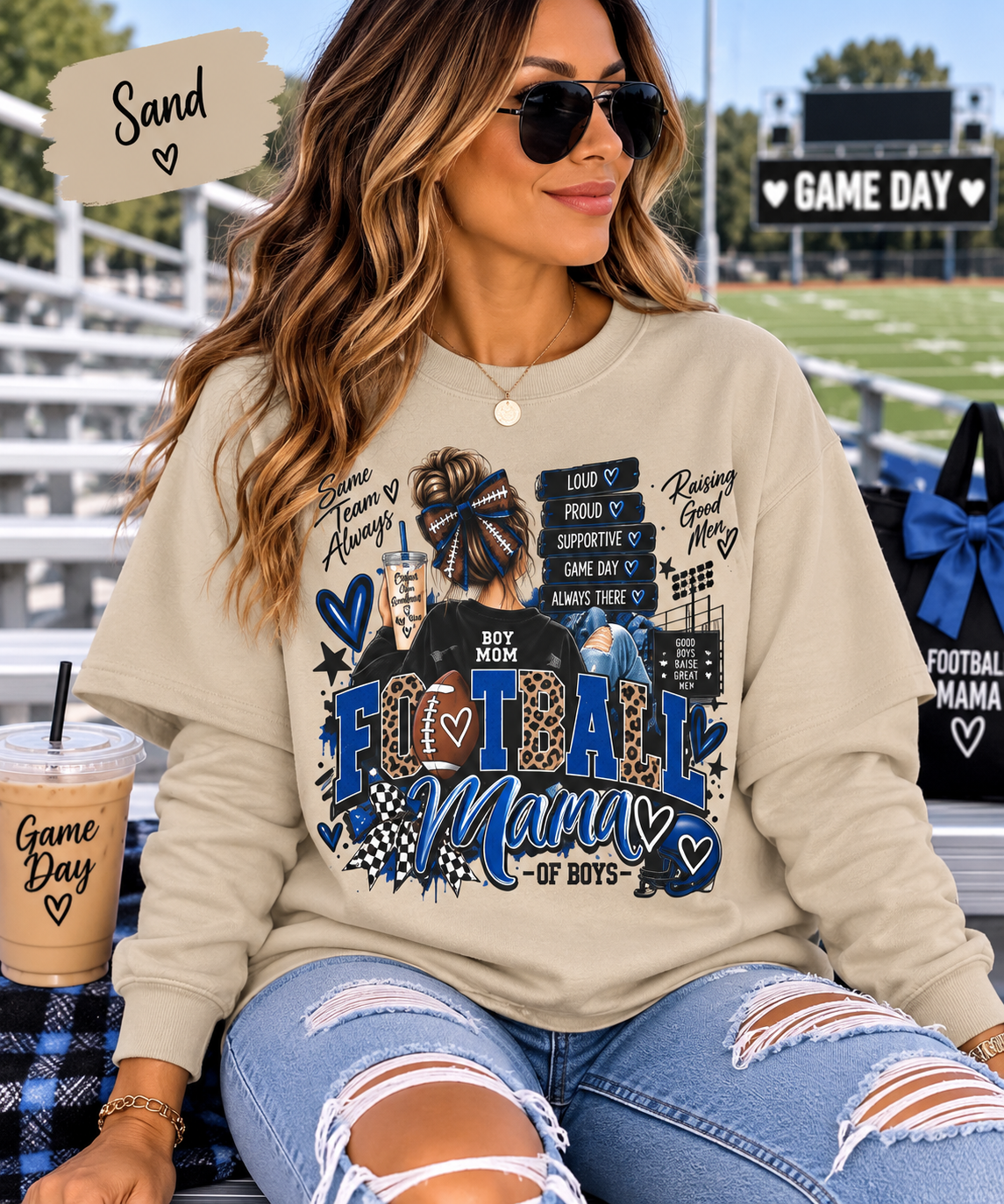 Boy Mom Football Mama Sweatshirt