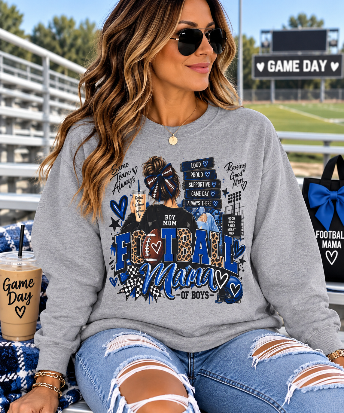 Boy Mom Football Mama Sweatshirt