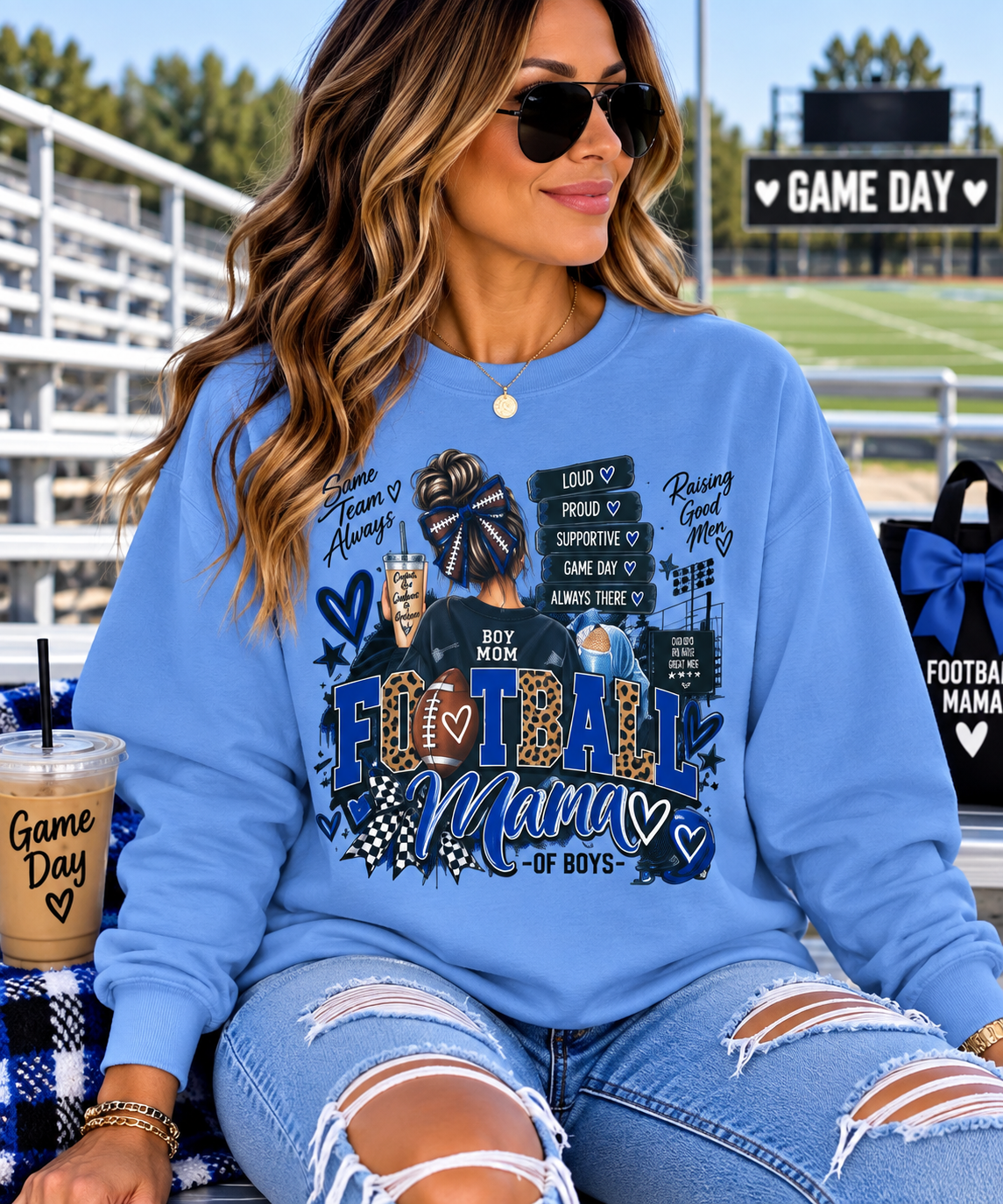 Boy Mom Football Mama Sweatshirt