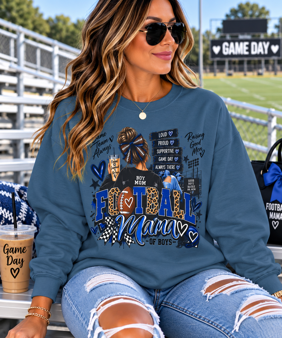 Boy Mom Football Mama Sweatshirt