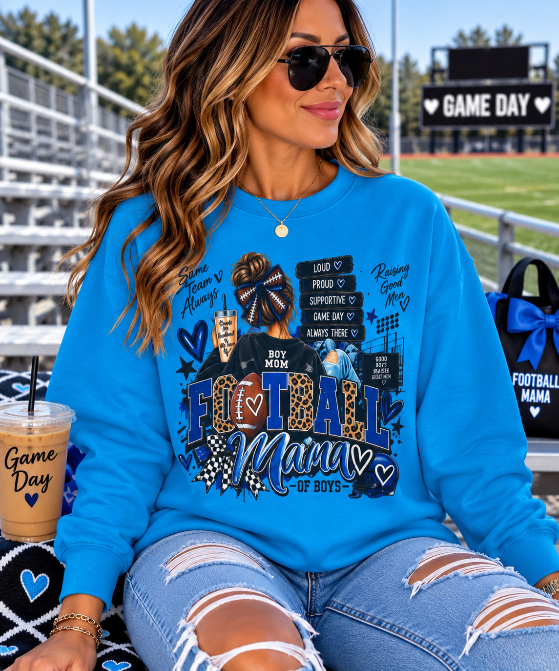 Boy Mom Football Mama Sweatshirt