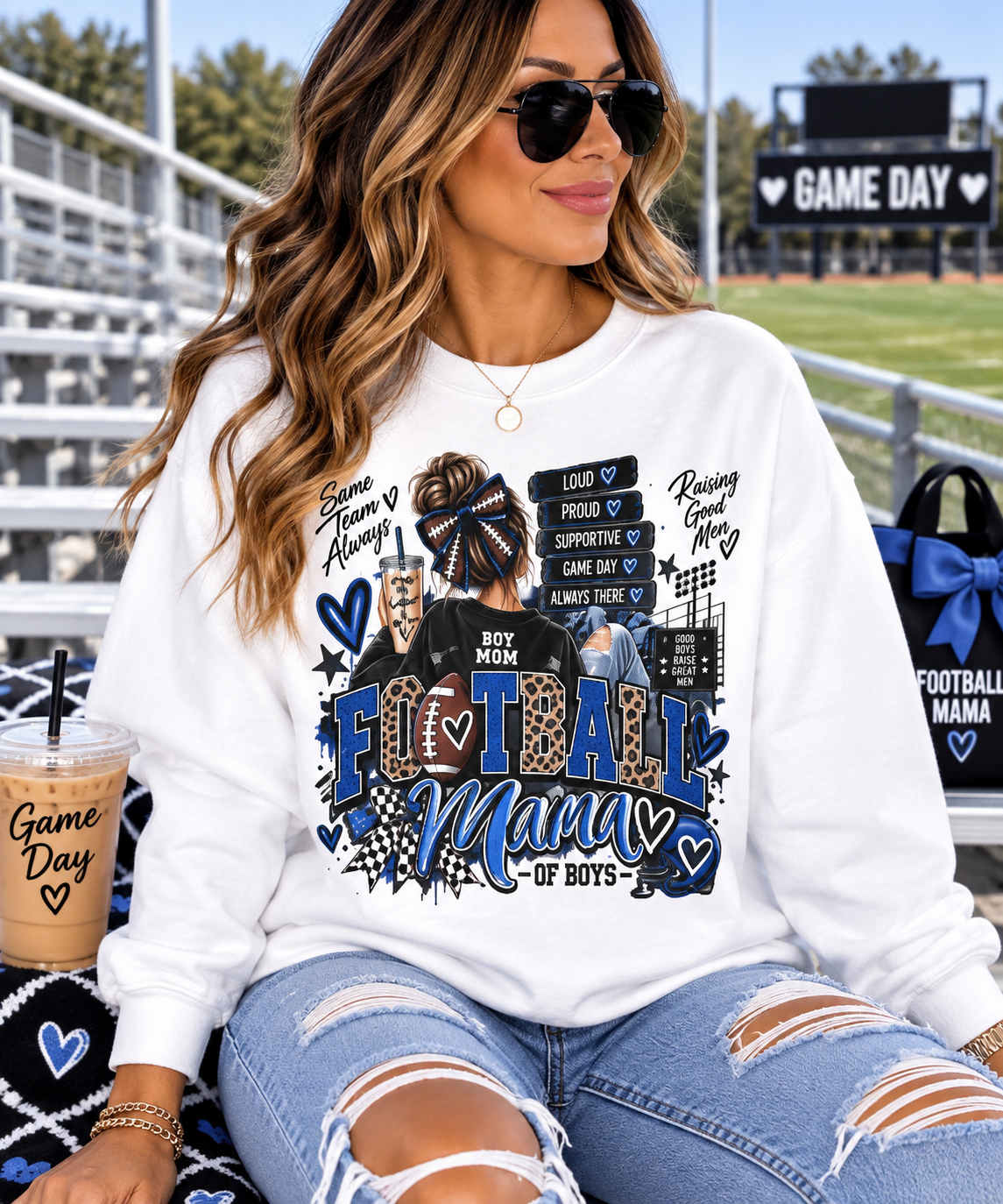 Boy Mom Football Mama Sweatshirt