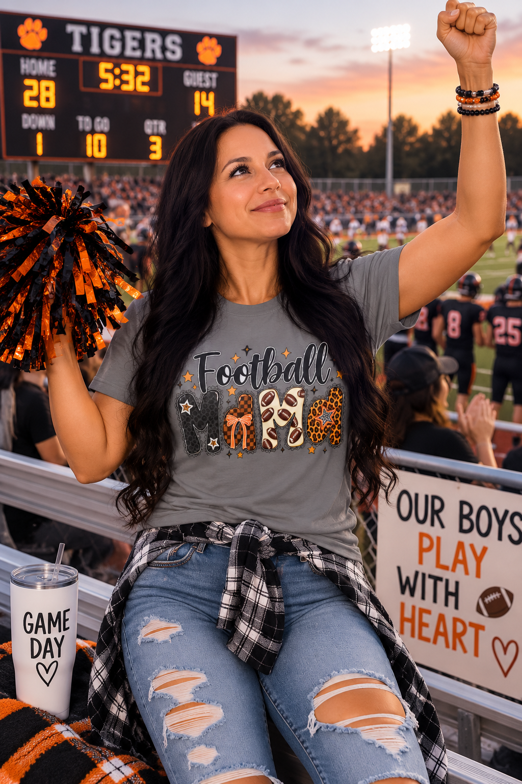 Football Mama Game Day  tee